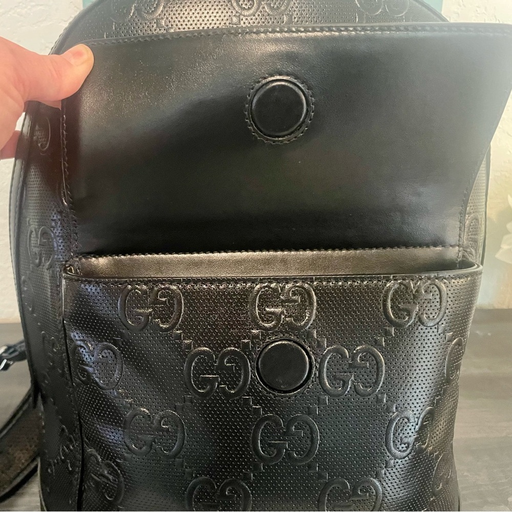 Gucci GG Embossed Black Backpack - Picture 9 of 13